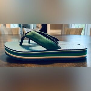 Tory Burch Teal and Navy Flip Flops